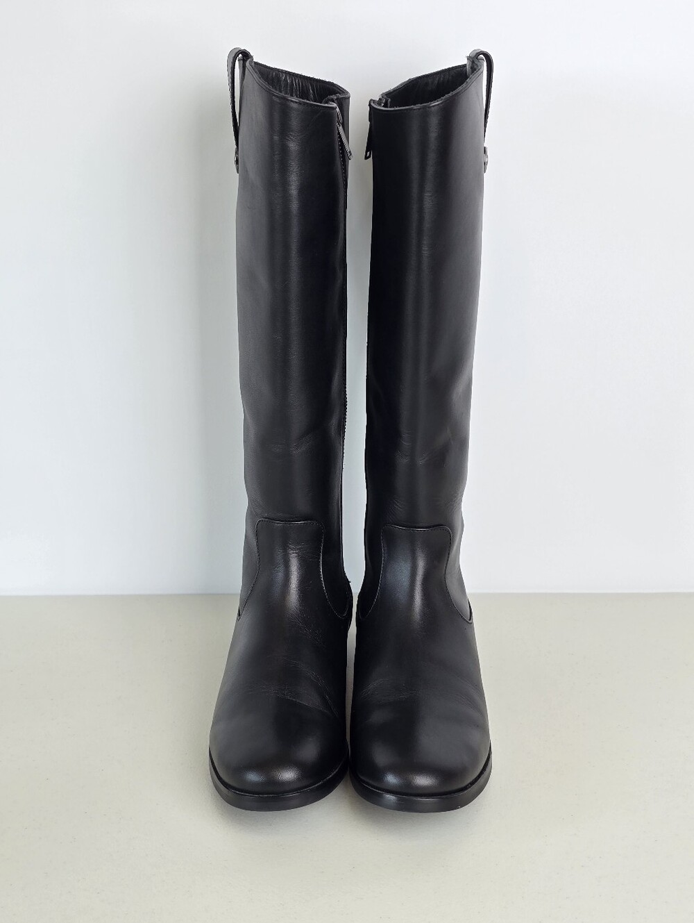 Thursday Boot Company Crown Zip-Up Black Leather Knee High Riding Boots Size 9 - Picture 9 of 15